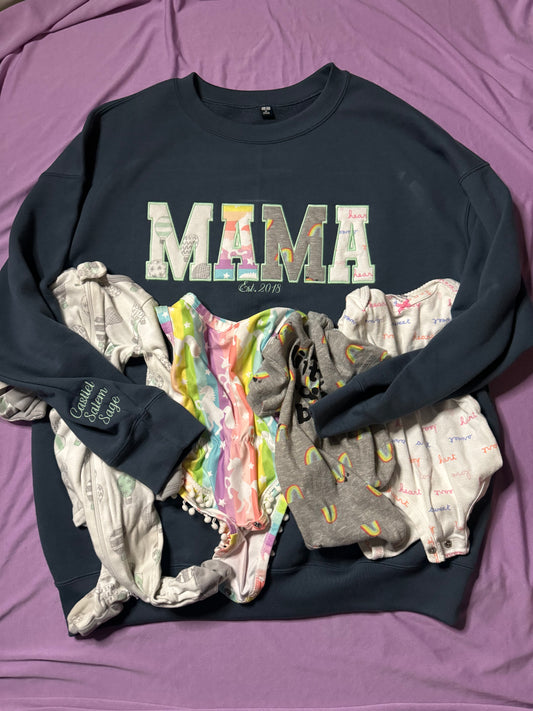 Keepsake MAMA Sweatshirt – Custom Baby Onesie